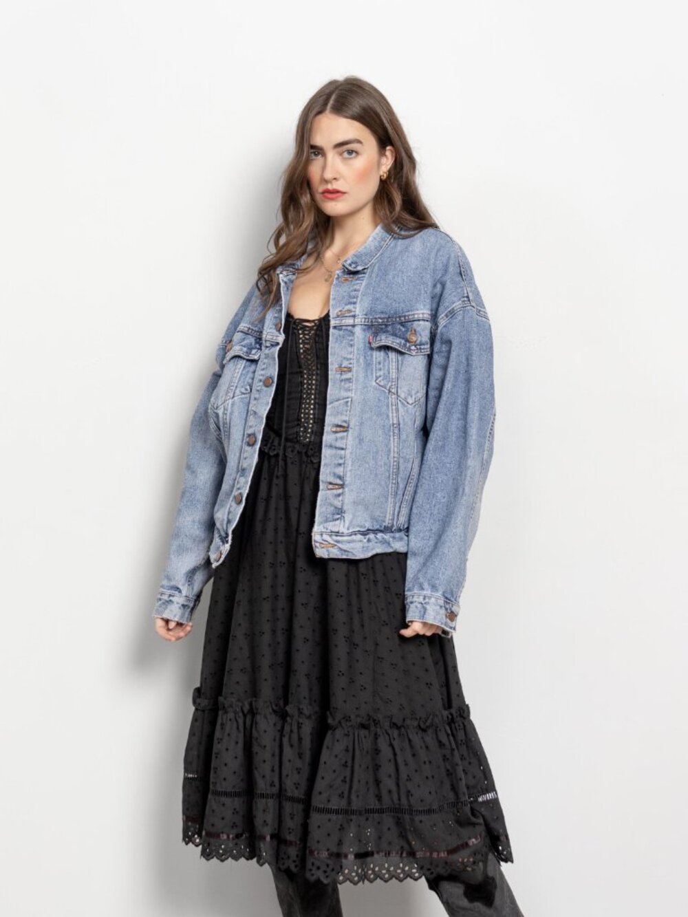 LEVI'S DENIM JACKET Vintage Jean 90's Oversize Streetwear / Large Xl - Picture 6 of 12